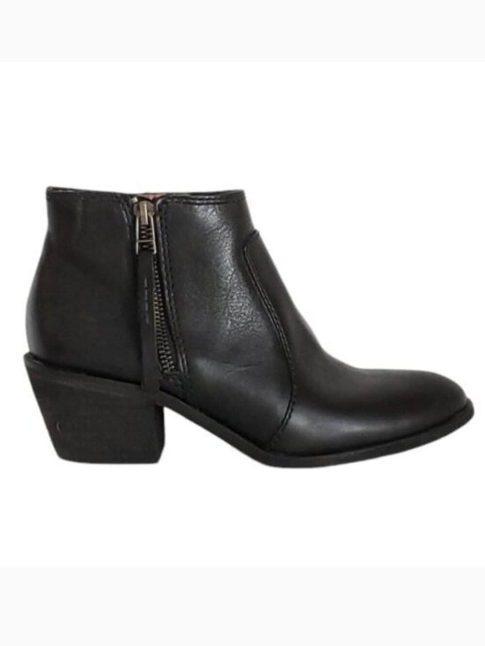 Madewell‎ Black Leather Janice Zip Ankle Boots- Size 6